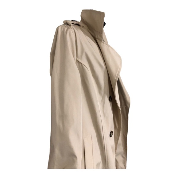 Stoosh ecru classic timeless double breasted belted trenchcoat size large new - Picture 7 of 16